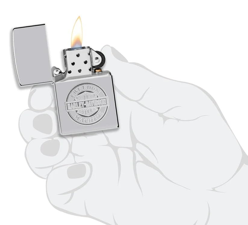 Personalized Zippo Harleey-Daviddson Windproof Oil Lighter Engraving - Christmas, Halloween & Valentines Day Gift (BK Matte)