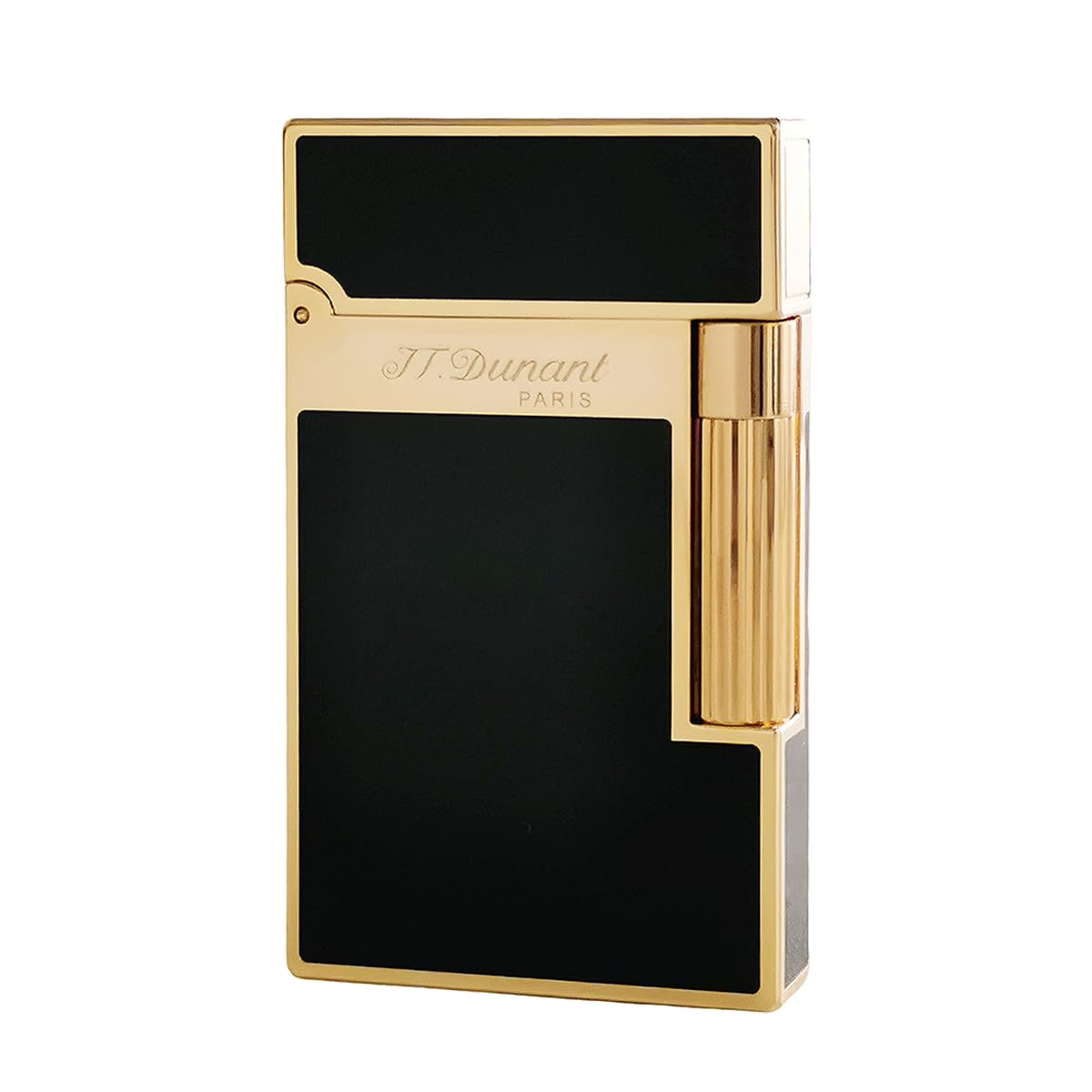 Black Lacquer Silver Lighter, Refillable, Adjustable Soft Flame, Traditional Flame Lighter with Adjustable Flame Dial, Gift for Men Dad Husband Somker