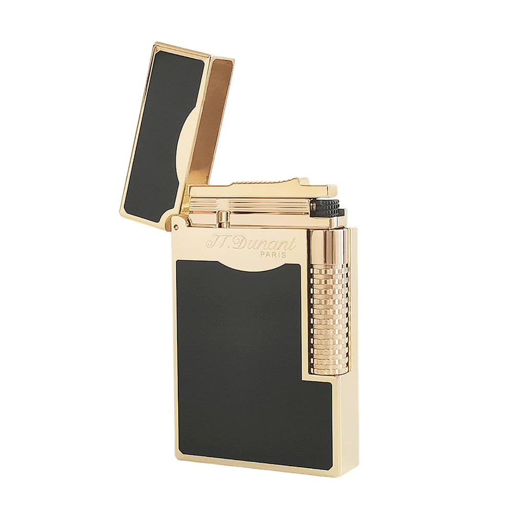 Black Lacquer Silver Lighter, Refillable, Adjustable Soft Flame, Traditional Flame Lighter with Adjustable Flame Dial, Gift for Men Dad Husband Somker