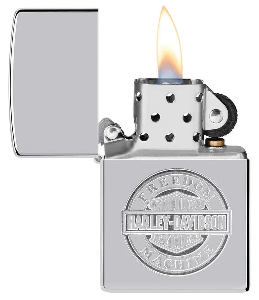 Personalized Zippo Harleey-Daviddson Windproof Oil Lighter Engraving - Christmas, Halloween & Valentines Day Gift (BK Matte)