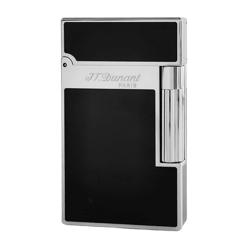 Black Lacquer Silver Lighter, Refillable, Adjustable Soft Flame, Traditional Flame Lighter with Adjustable Flame Dial, Gift for Men Dad Husband Somker