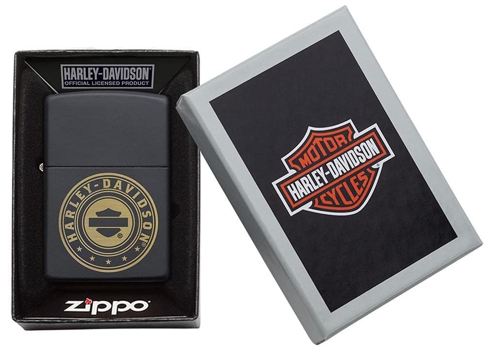 Personalized Zippo Harleey-Daviddson Windproof Oil Lighter Engraving - Christmas, Halloween & Valentines Day Gift (BK Matte)