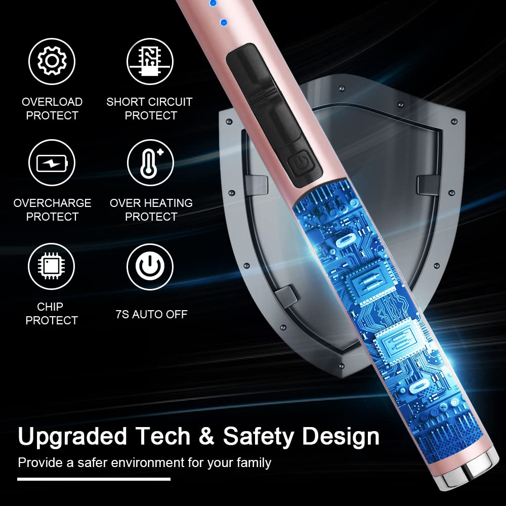 MeeToo Candle Electric Lighter Rechargeable USB Type-C Lighters for Candle Christmas Kitchen Camping Party, Gifts for Wife Women Men Nana Purple