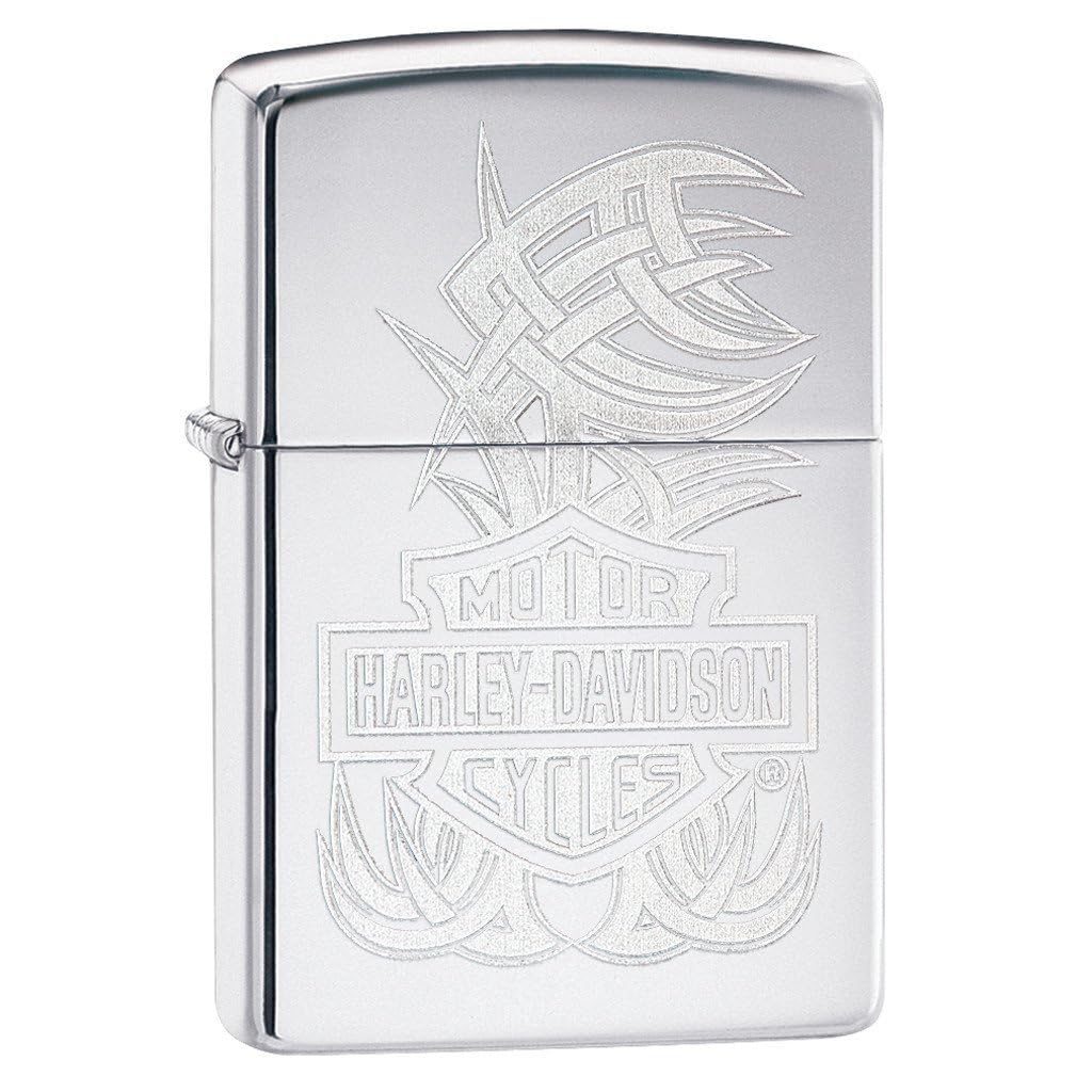 Personalized Zippo Harleey-Daviddson Windproof Oil Lighter Engraving - Christmas, Halloween & Valentines Day Gift (BK Matte)