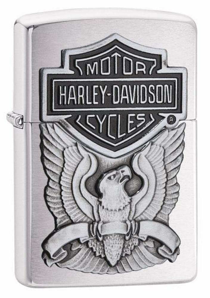 Personalized Zippo Harleey-Daviddson Windproof Oil Lighter Engraving - Christmas, Halloween & Valentines Day Gift (BK Matte)