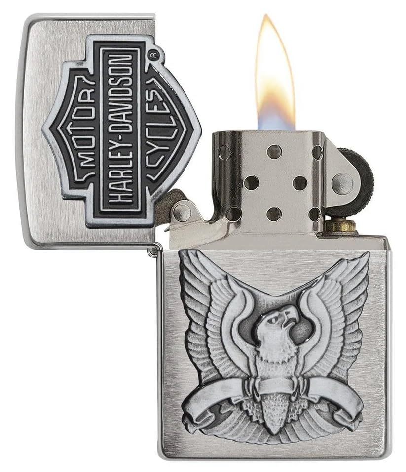 Personalized Zippo Harleey-Daviddson Windproof Oil Lighter Engraving - Christmas, Halloween & Valentines Day Gift (BK Matte)