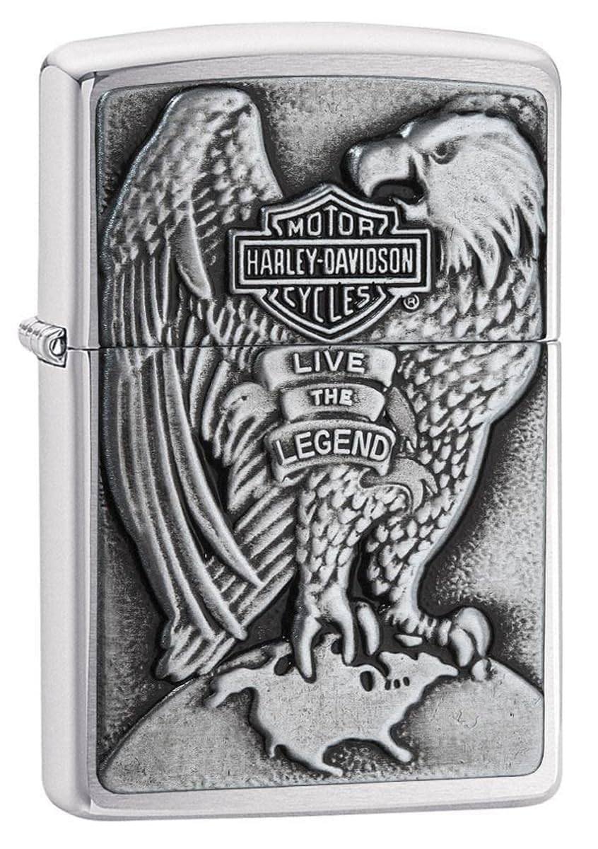 Personalized Zippo Harleey-Daviddson Windproof Oil Lighter Engraving - Christmas, Halloween & Valentines Day Gift (BK Matte)