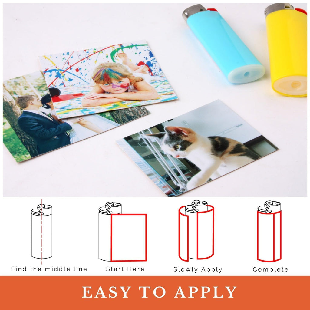 Custom Lighter Wrap with Own Pictures, Personalize Lighters PVC Film Sticker 3 Pack Upload 1-3 Photos - Reusable up to 3 Times Suitable for Bic Pocket Lighter Ideal for Gifts(Lighter Not Included)
